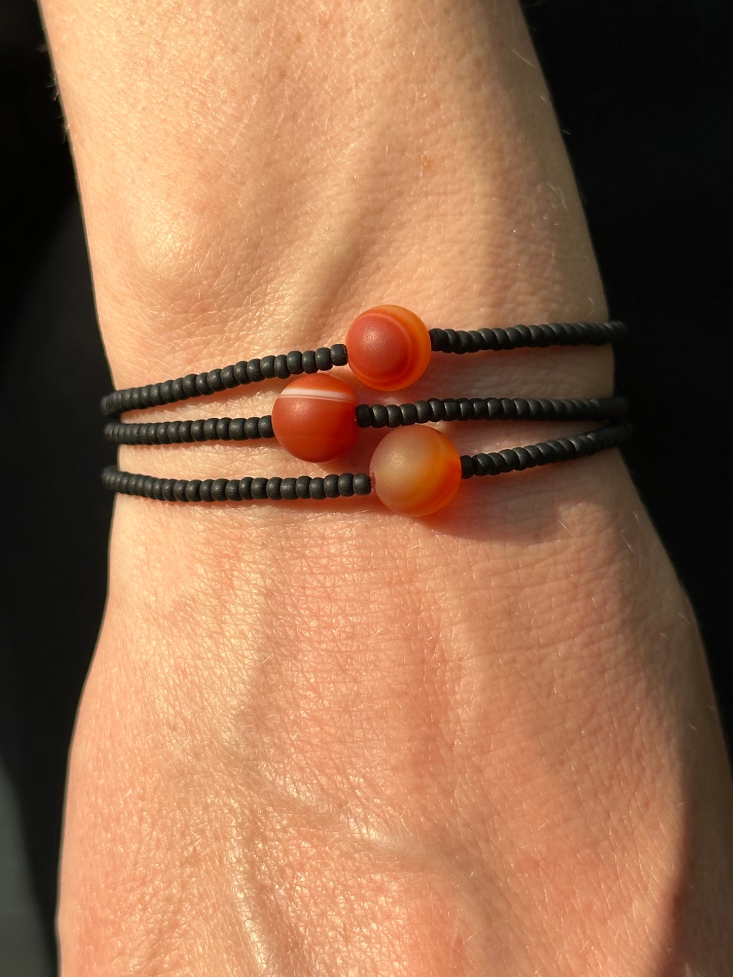 Red Banded Agate Gemstone Bracelet